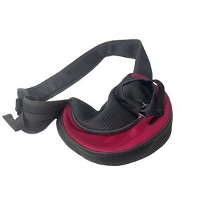 Unbranded Pet Sling Carrier Small Red Black Good Breathable Mesh Hands Free